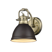 Golden 3602-BA1 AB-RBZ - Yep by Golden Lighting Duncan 1-light Vanity in Aged Brass and Rubbed Bronze shade